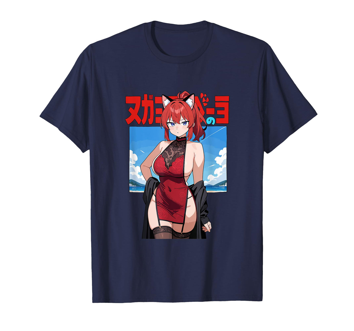 Waifu Sexy Anime Girl Hot Neko Cat Girl Japanese Style T-Shirt