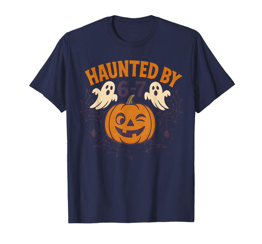 Haunted by 6-7 Retro Halloween 67 Ghost Pumpkin Funny Kids T-Shirt