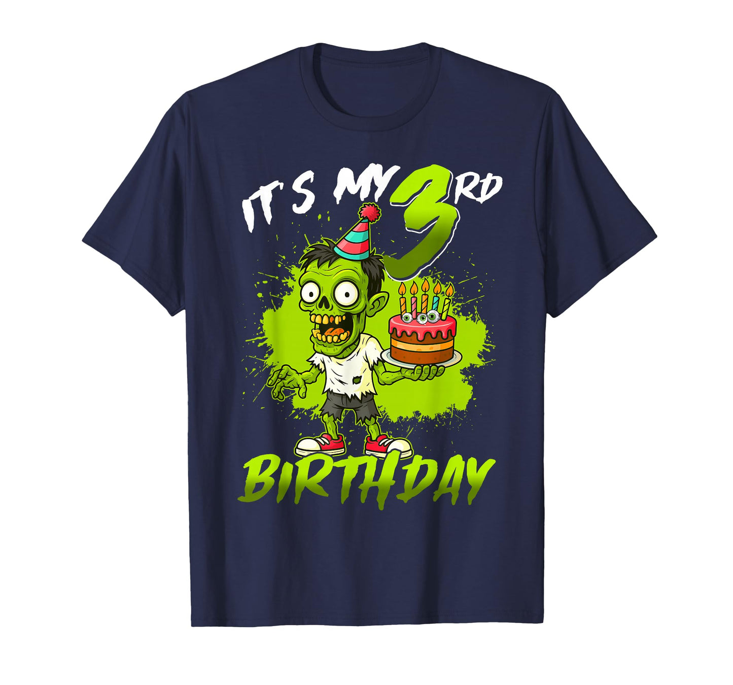 It's My 3rd Birthday Zombie 3 Years Old Happy Halloween Kids T-Shirt