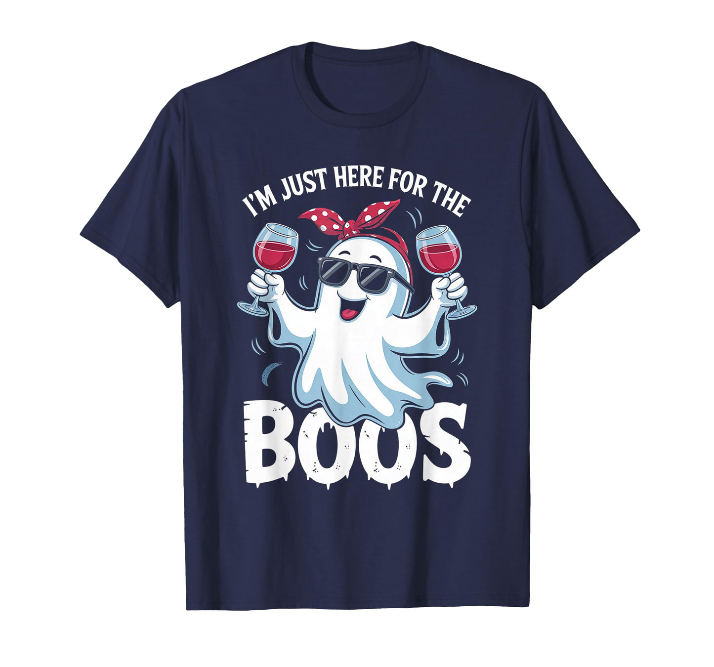 I'm Just Here for The Boos Cute Ghost Funny Halloween Women T-Shirt