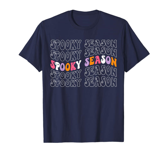 Spooky Season Groovy Halloween Costume Retro Wave Halloween T-Shirt