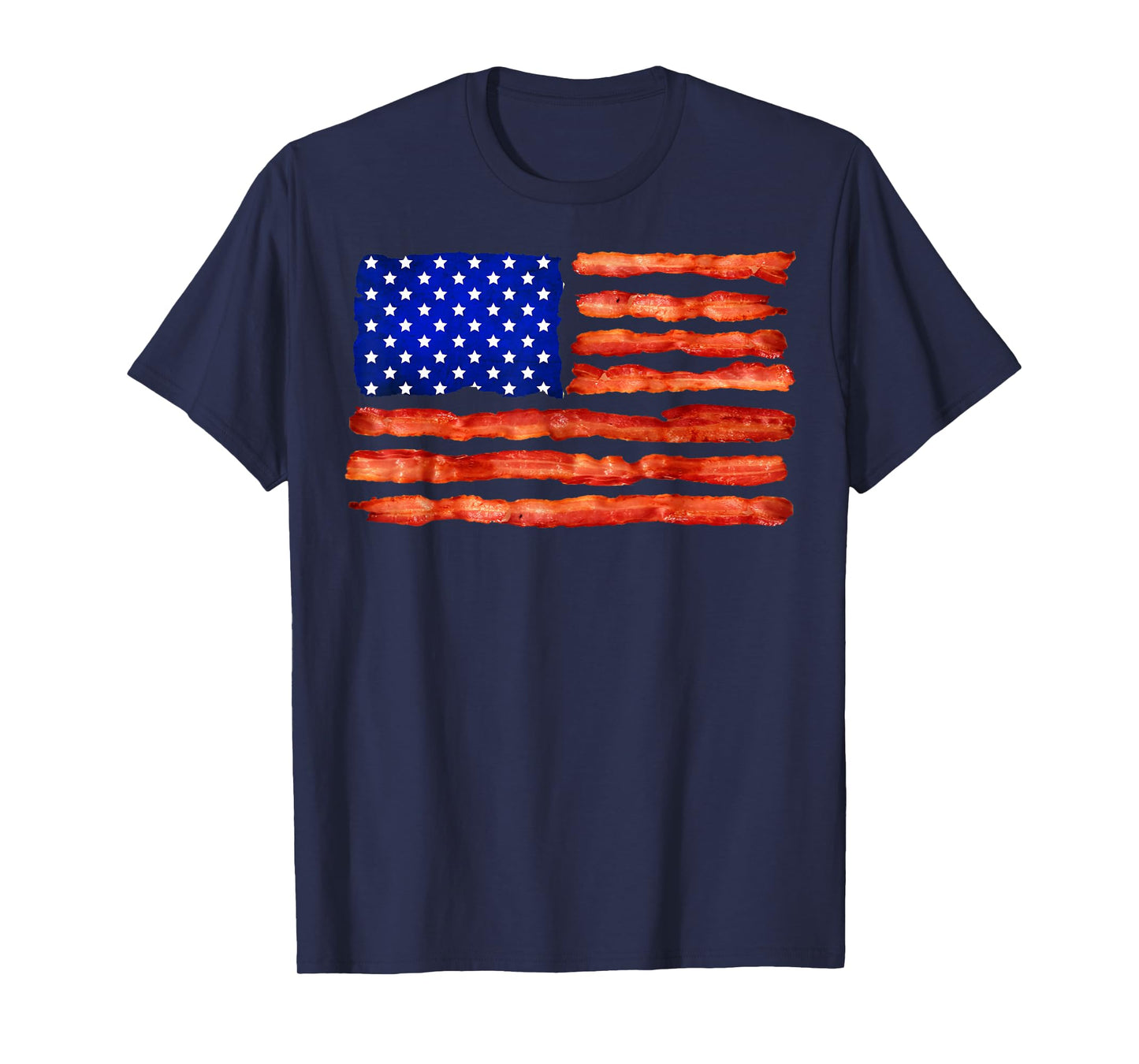 Cool USA Bacon Flag | Funny Foodie Patriot Meat Eater Gift T-Shirt