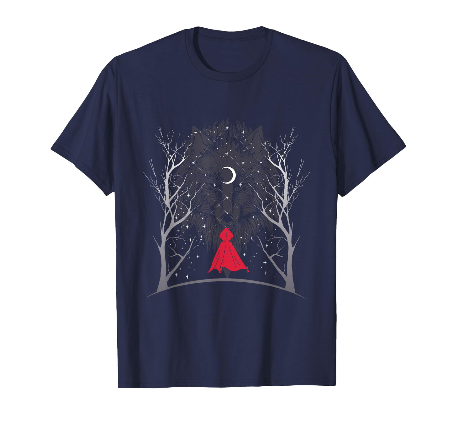 Red Riding Hood and the Wolf in the Moonlight - Occult, Witchcraft T-Shirt