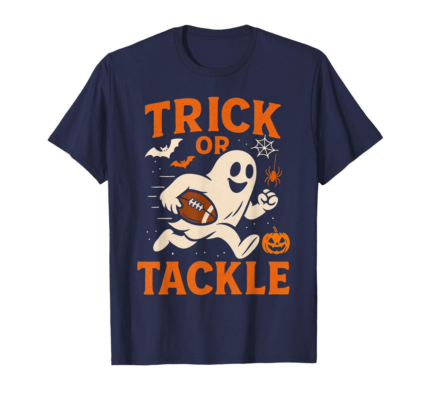 Halloween Ghost Funny Football Shirt for Boys Kids Women T-Shirt
