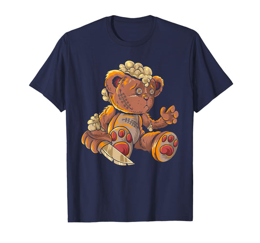 Killer Teddy Bear Lazy Halloween Costume Scary Monster T-Shirt