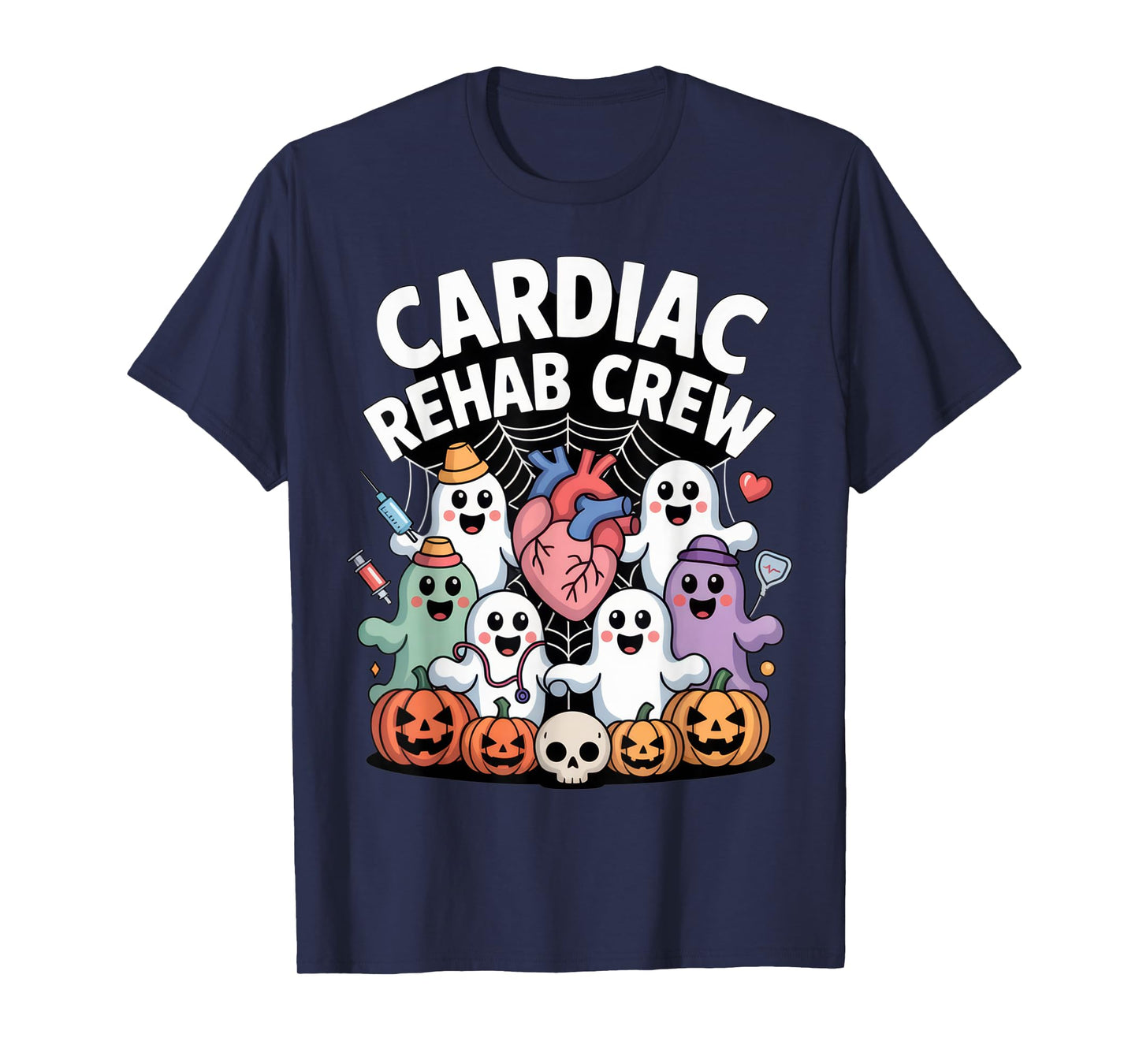 Cardiac Rehab Crew Cute Ghost Halloween Medical T-Shirt