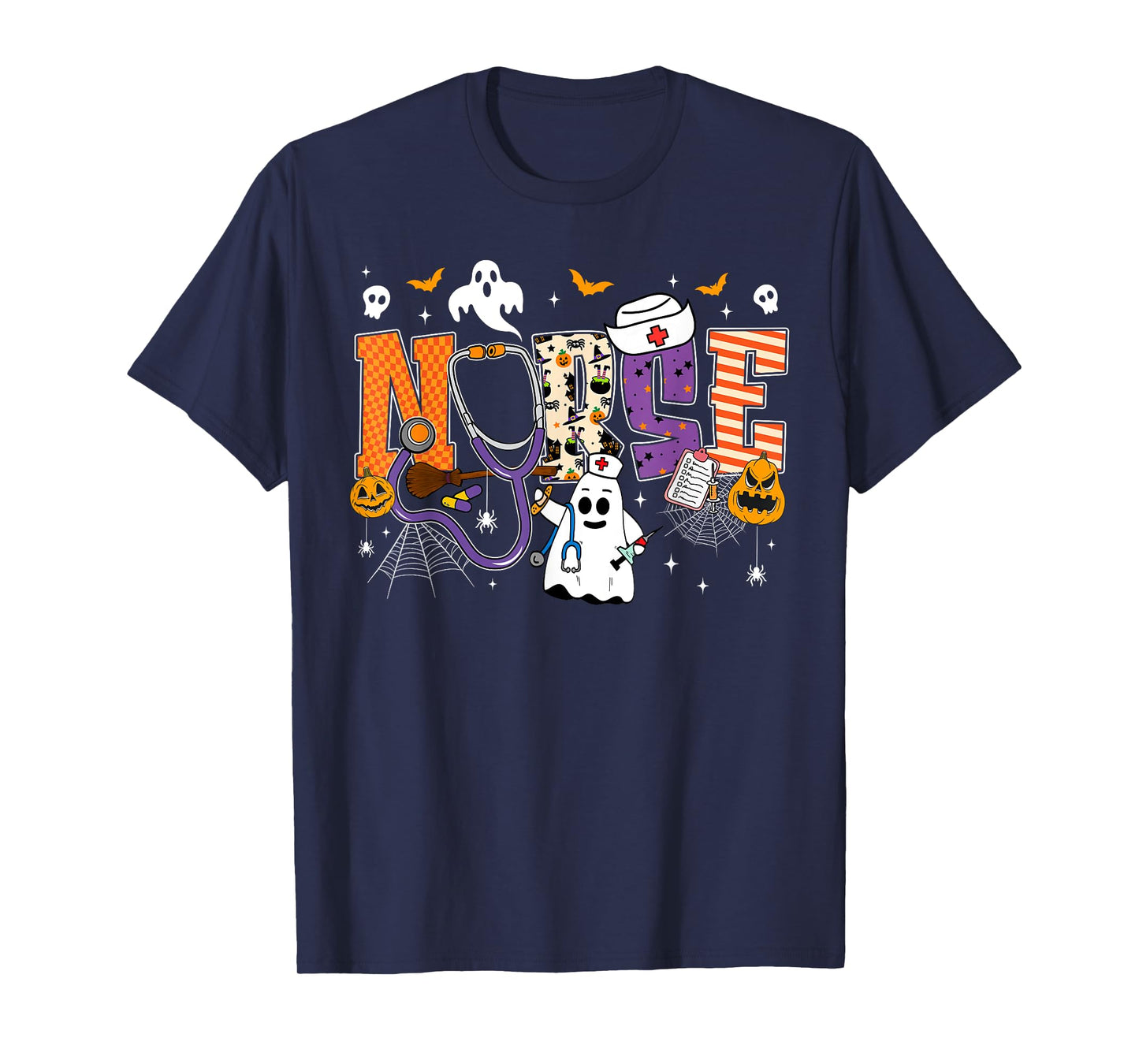 Nurse Halloween Ghost Crew Funny Scrub ER RN Nursing Student T-Shirt
