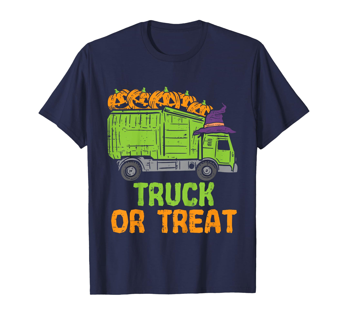 Kids Garbage Truck Pumpkins Toddler Baby Boys Halloween Kids T-Shirt