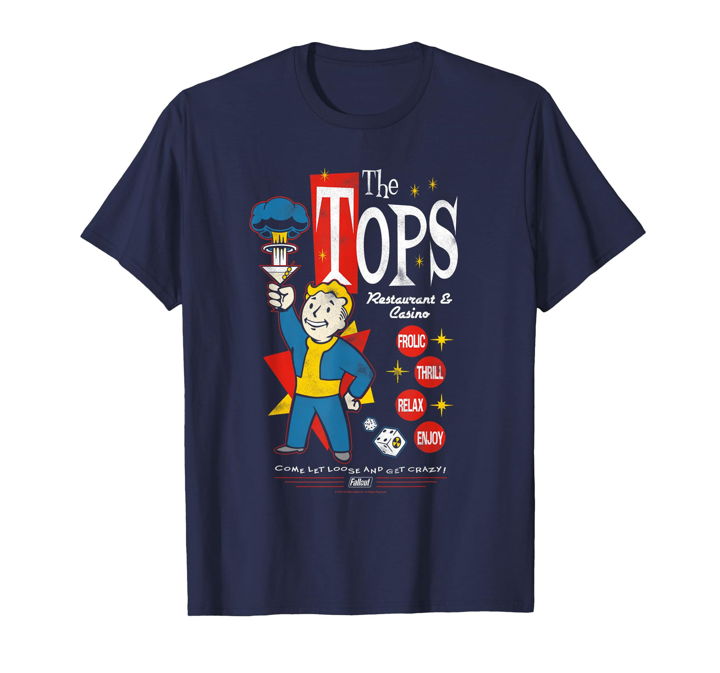 Fallout The Tops Casino New Vegas Retro Video Game T-Shirt