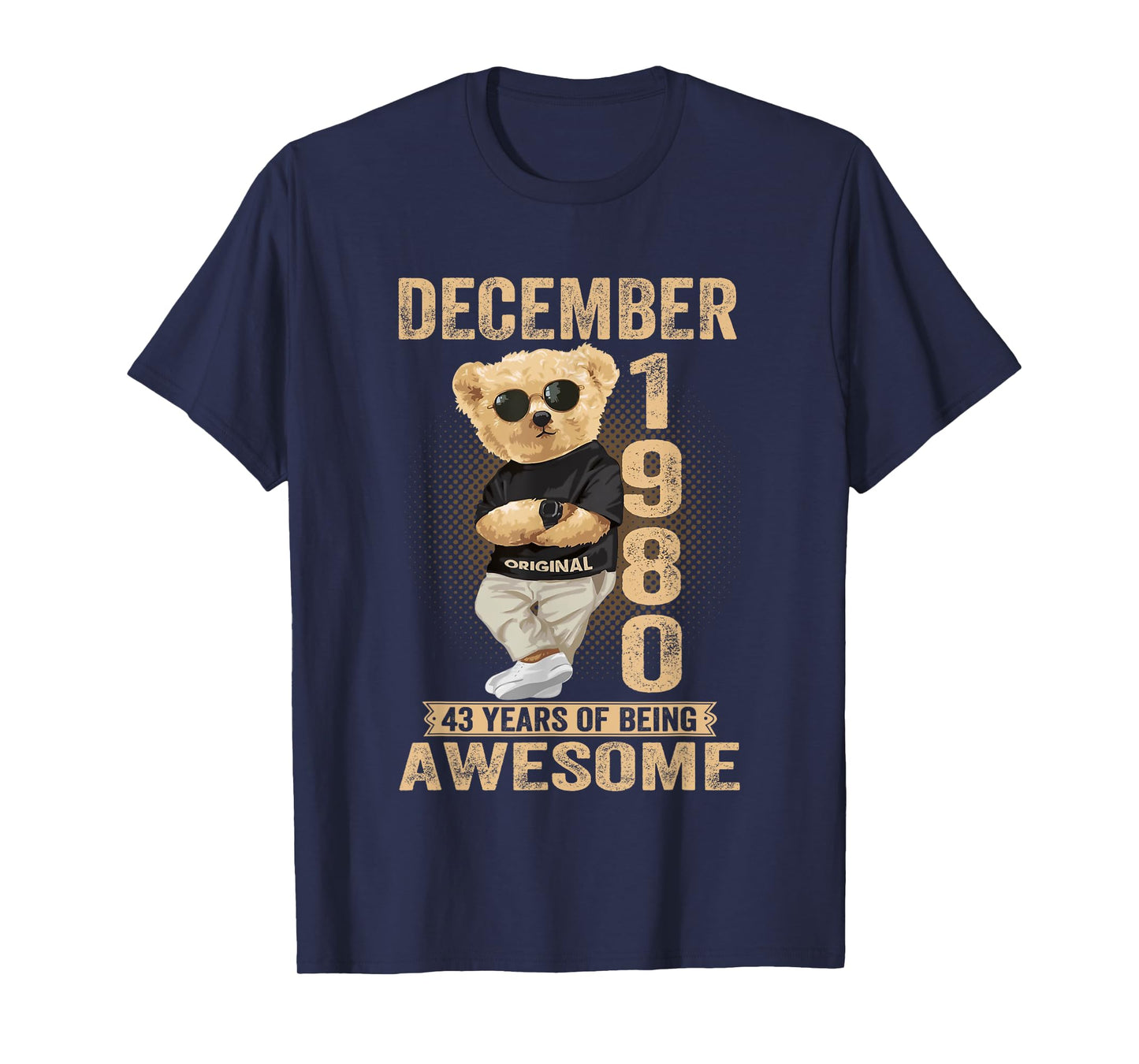 December 1980 43th Birthday 2023 43 Years Of Being Awesome T-Shirt