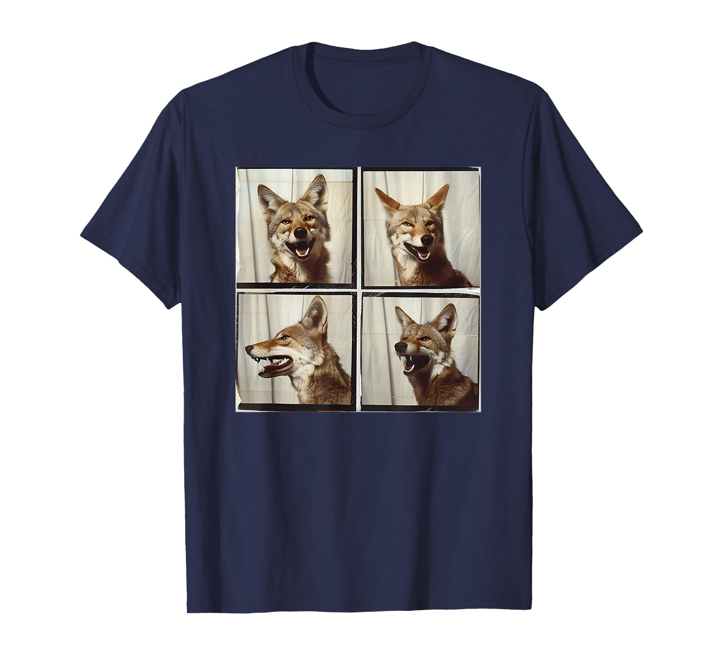 Cool Coyote Wolf Funny Animal Photobooth Smiling Coyote T-Shirt