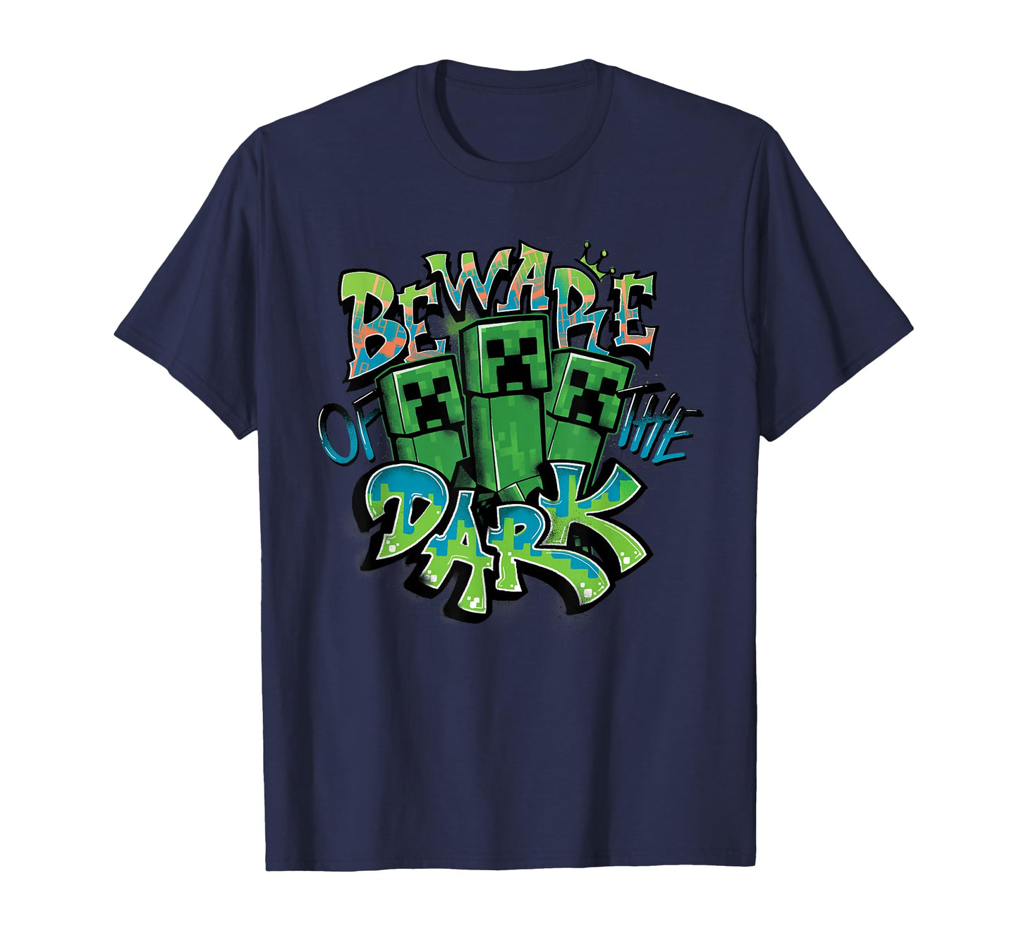 Minecraft Beware Of The Dark Creeper Graffiti Style T-Shirt