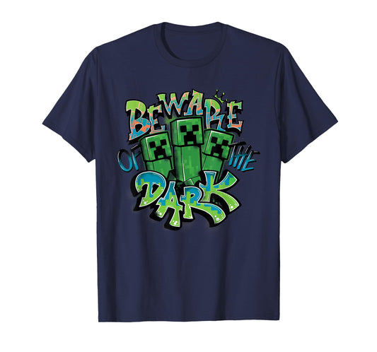 Minecraft Beware Of The Dark Creeper Graffiti Style T-Shirt