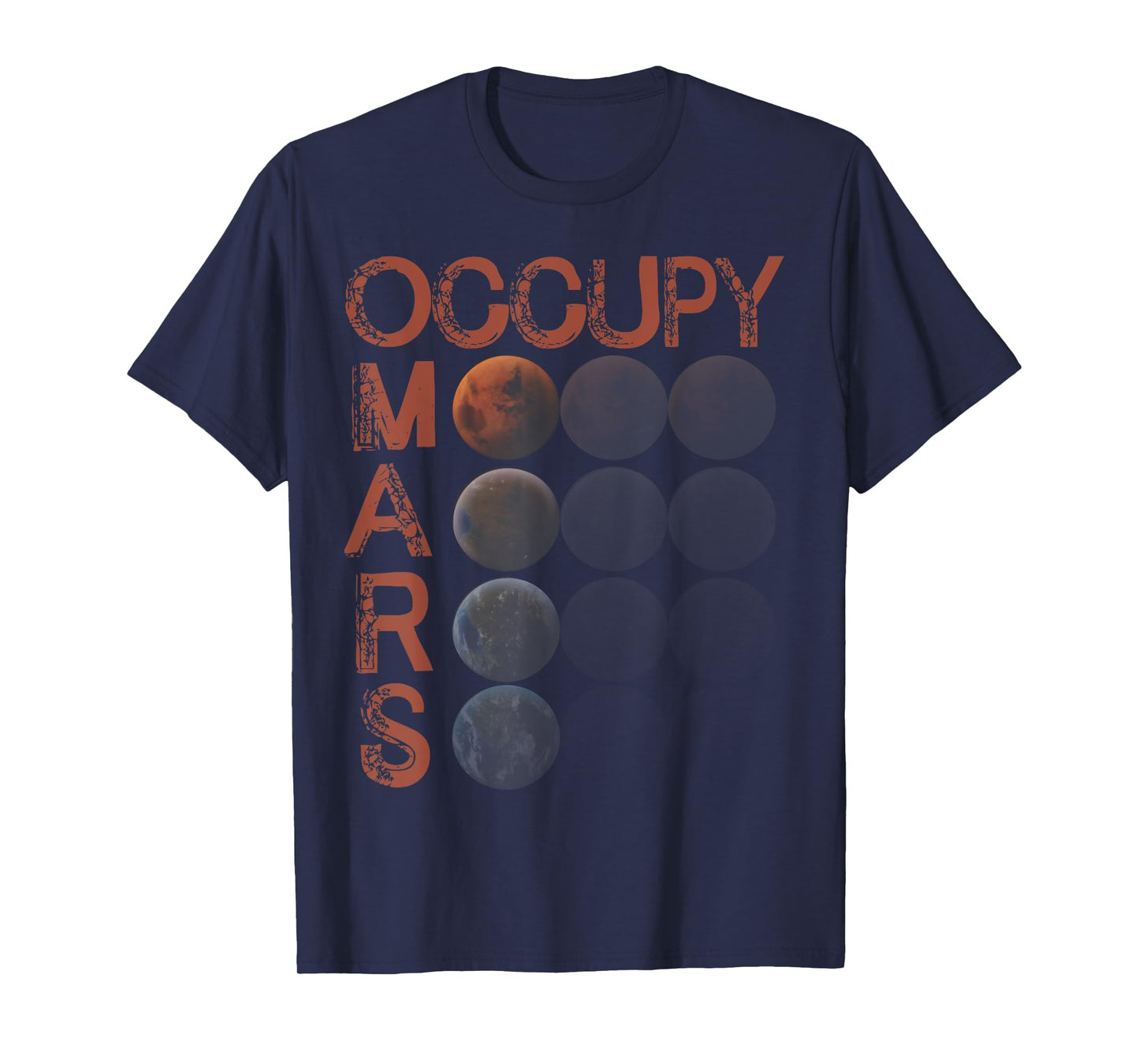 Occupy Mars Shirt Space Planet Science Vintage Astronomy T-Shirt