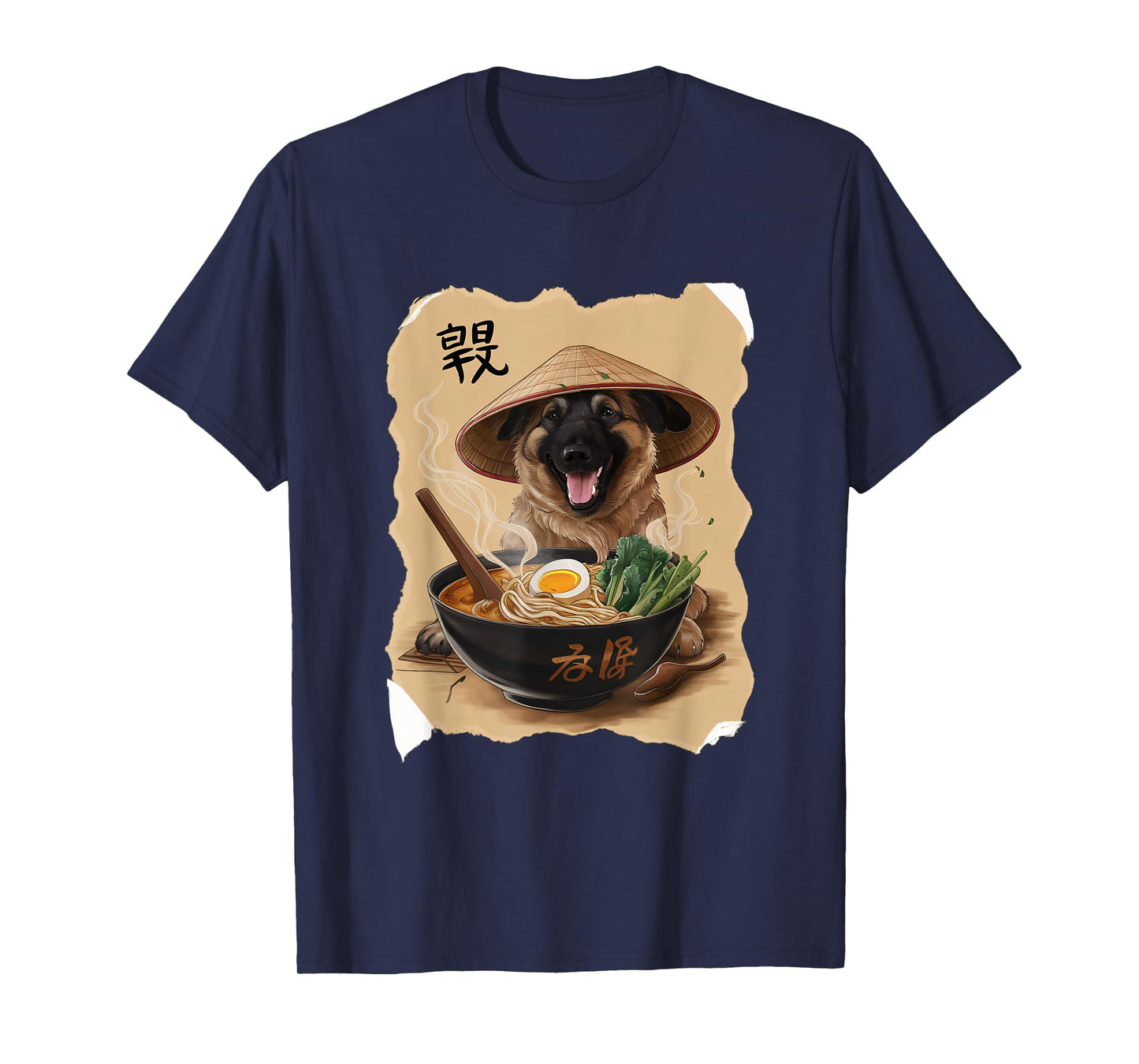 Men Woman Kawaii Eating Ramen Japanese Belgian Malinois T-Shirt
