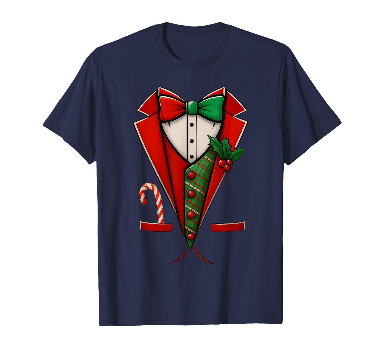 Tuxedo Costume Funny Xmas Bowtie Christmas Men Boys Kids T-Shirt