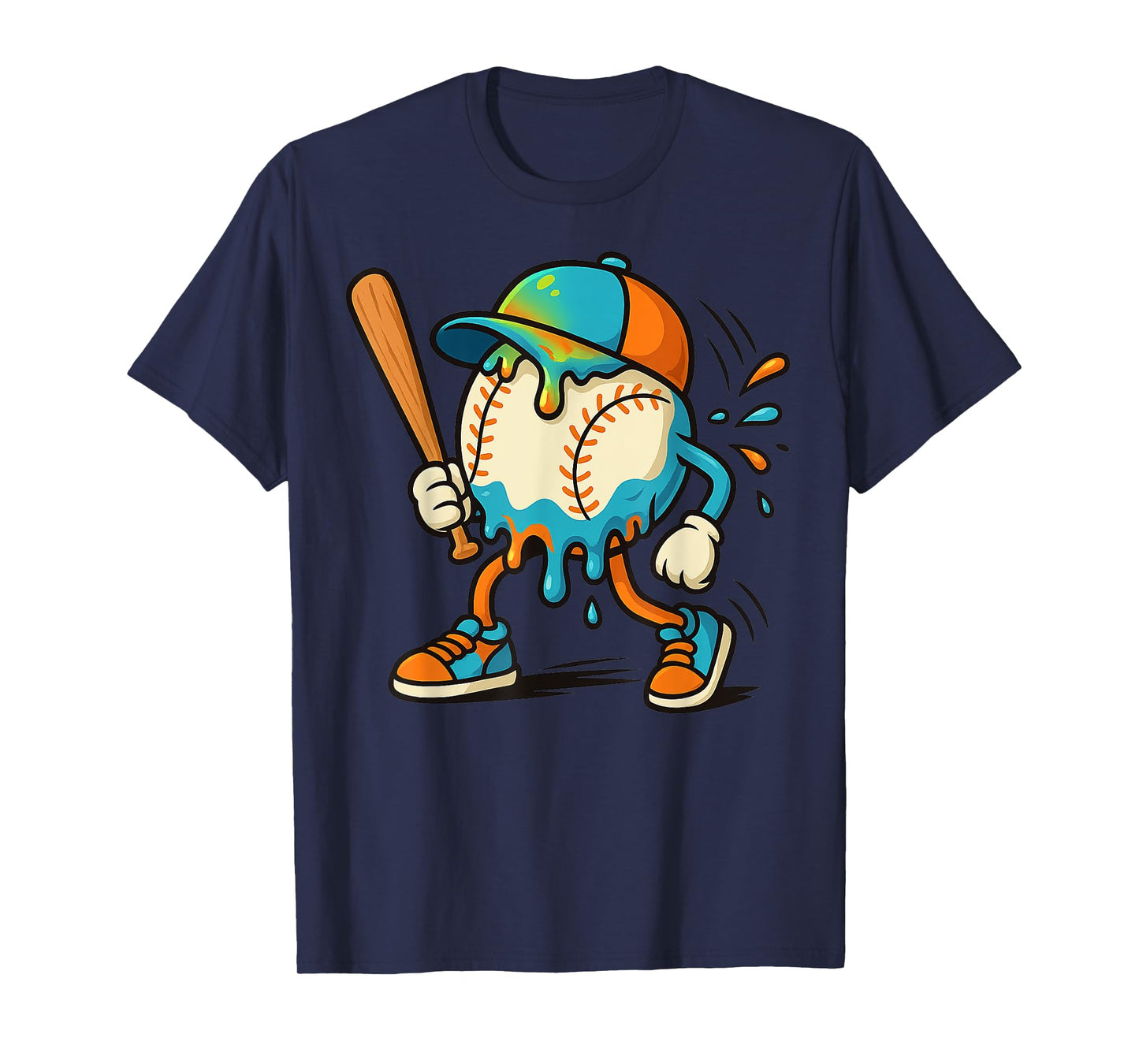 Baseball Drip Team for Boys Ice Cream Cool T-Shirt