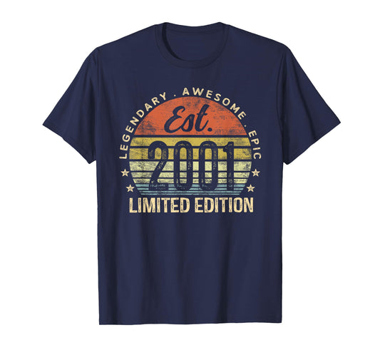 Est 2001 Limited Edition 24th Birthday Gifts 24 Year Old T-Shirt