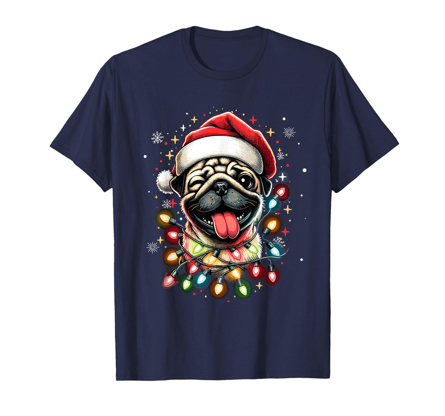 Pug Christmas Tree Dog Santa Xmas Boys Girls Merry Dogmas T-Shirt