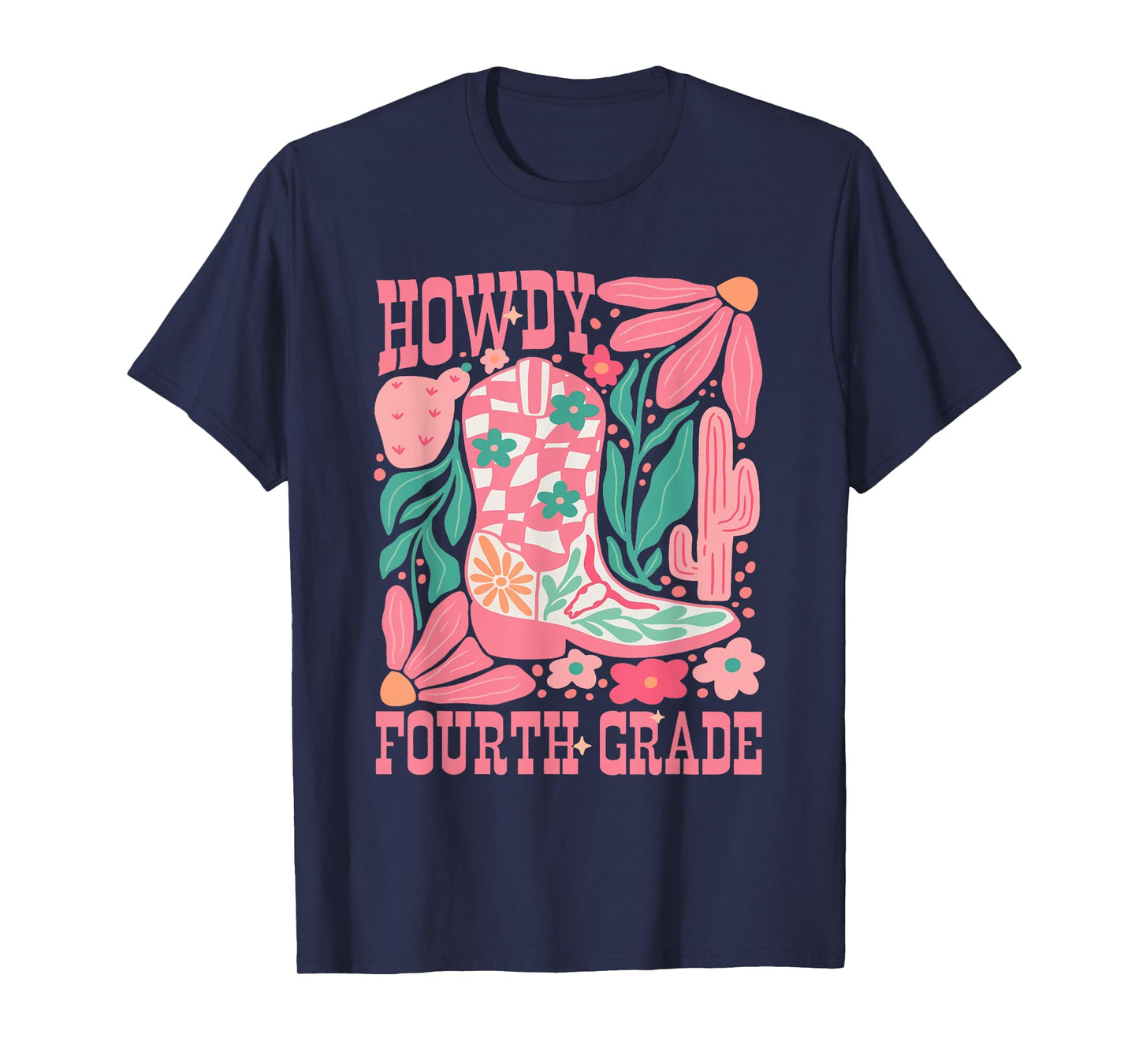 Howdy Fourth Grade Western 4th Grade Teacher Cowboy Cowgirl T-Shirt