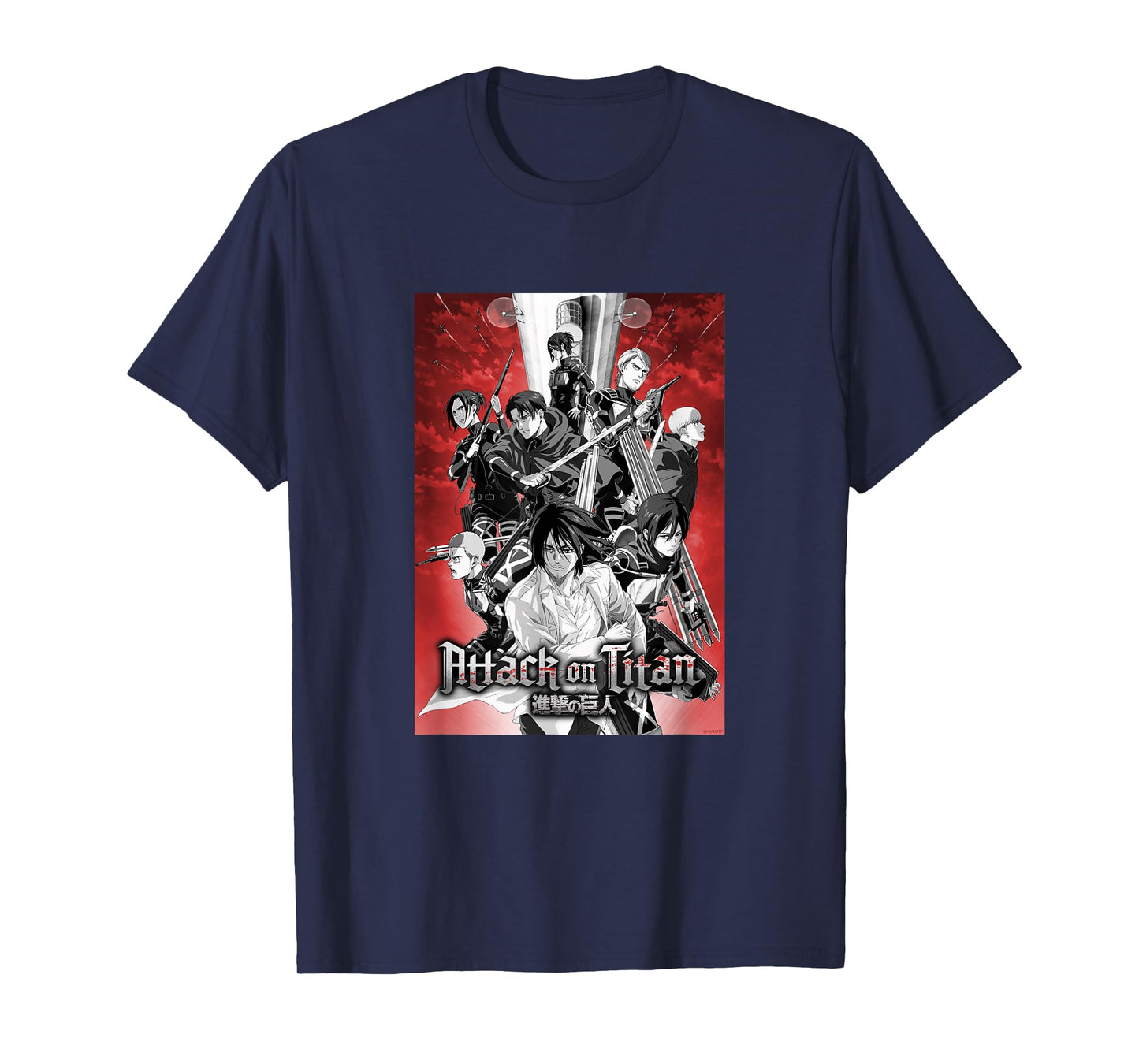 Attack on Titan Season 4 Red Sky Group Poster AOT Anime T-Shirt