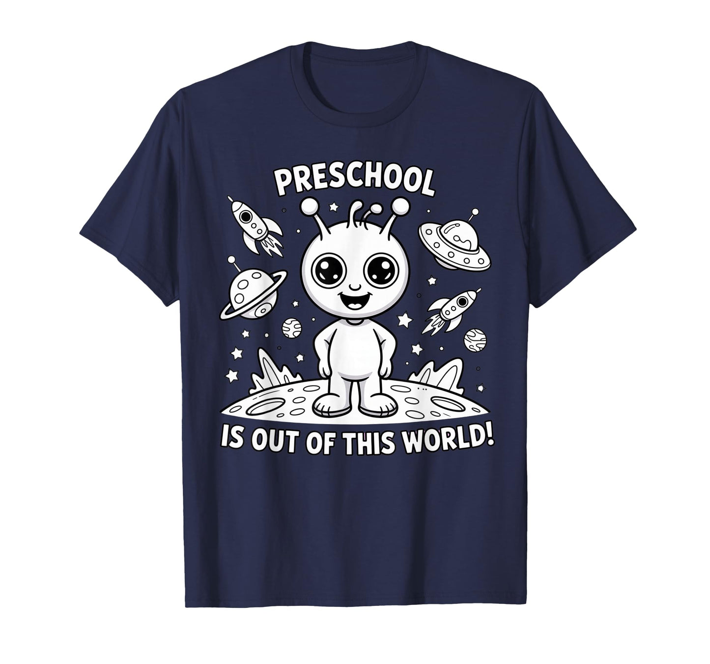 Preschool is Whale-y Great Funny Alien Space Theme T-Shirt