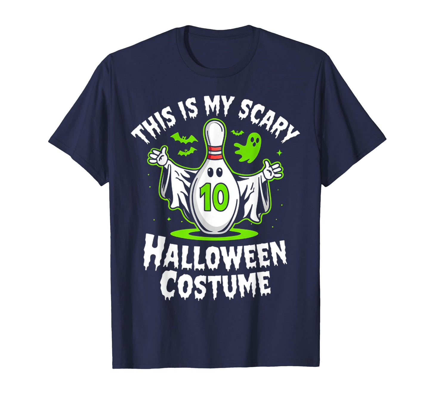 Funny Ghost Bowling League Team Halloween Humor Design T-Shirt