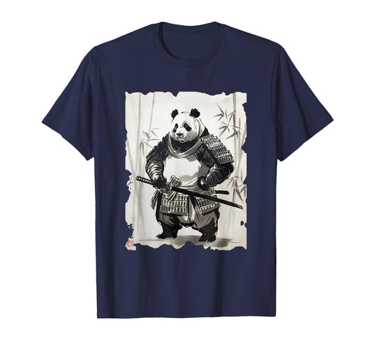 Panda Samurai Japanese Art - Vintage Panda Sumi-e Graphic T-Shirt