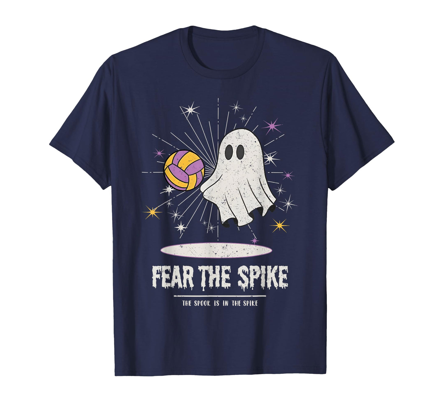 Fear The Spike Spooky Ghost Playing Volleyball Player Sports T-Shirt