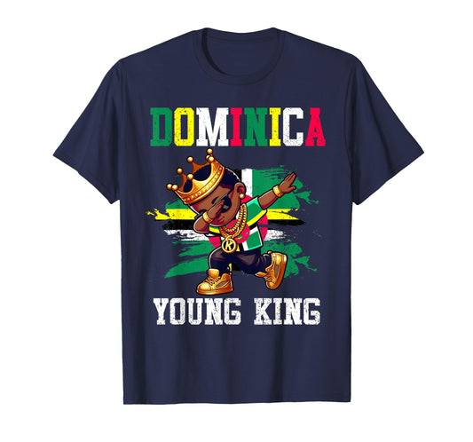 Dominica Young King Dominician Boy Proud Dominician Flag T-Shirt