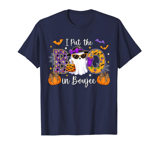 I Put The Boo In Boojee Cute Ghost Halloween Women Men Kids T-Shirt