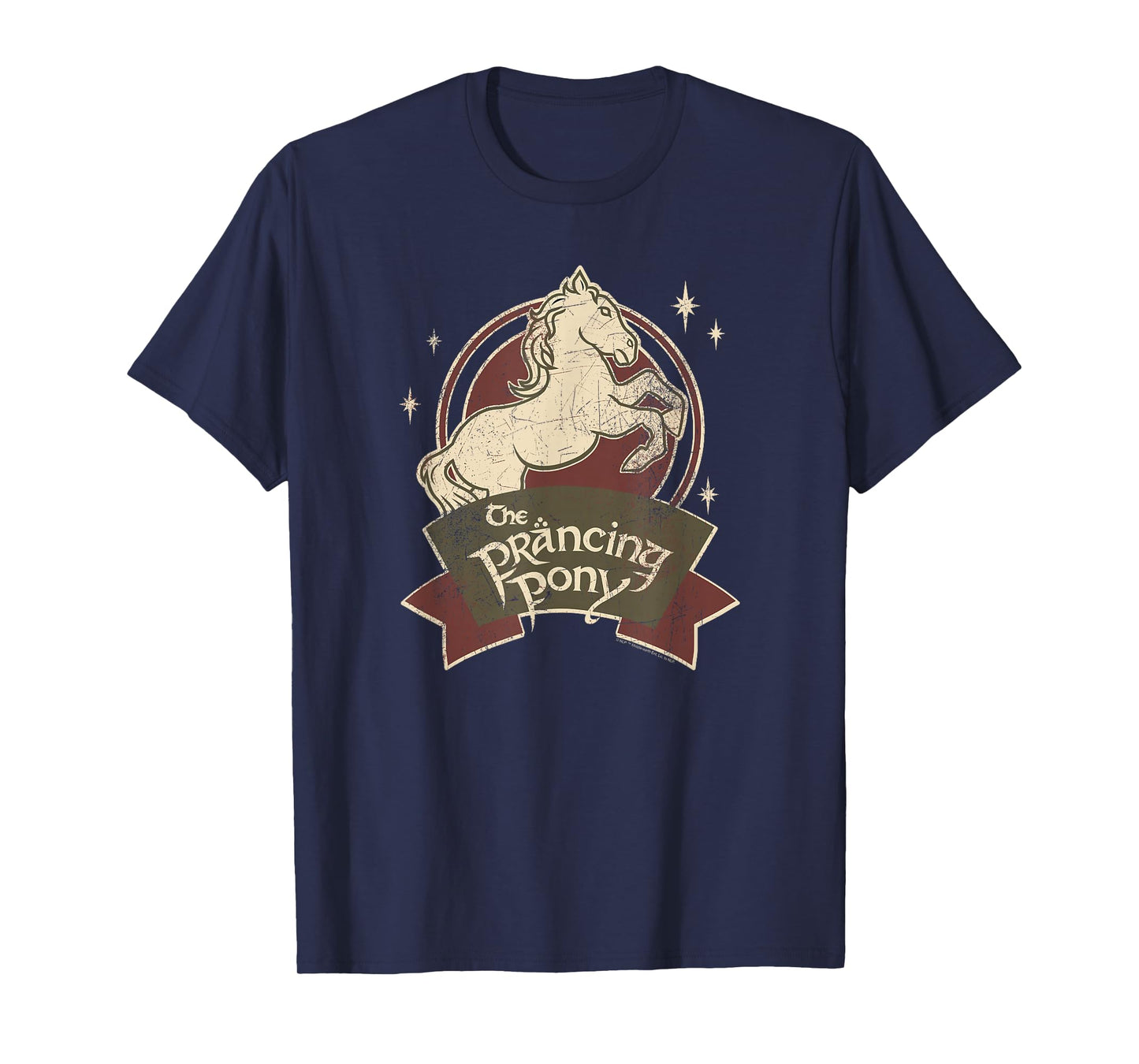 The Lord Of The Rings Unisex-Adults T-Shirt, Black, Small, Short Sleeve, Regular Fit, Modern, The Prancing Pony Bree Logo
