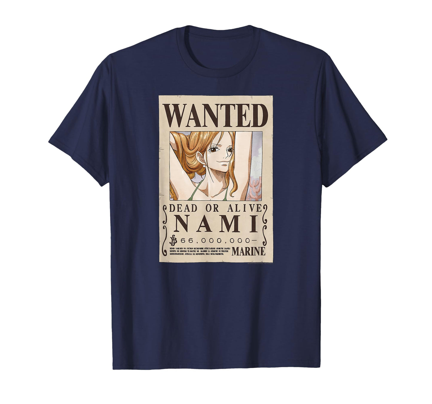 One Piece Anime Cat Burglar Nami Wanted Poster T-Shirt