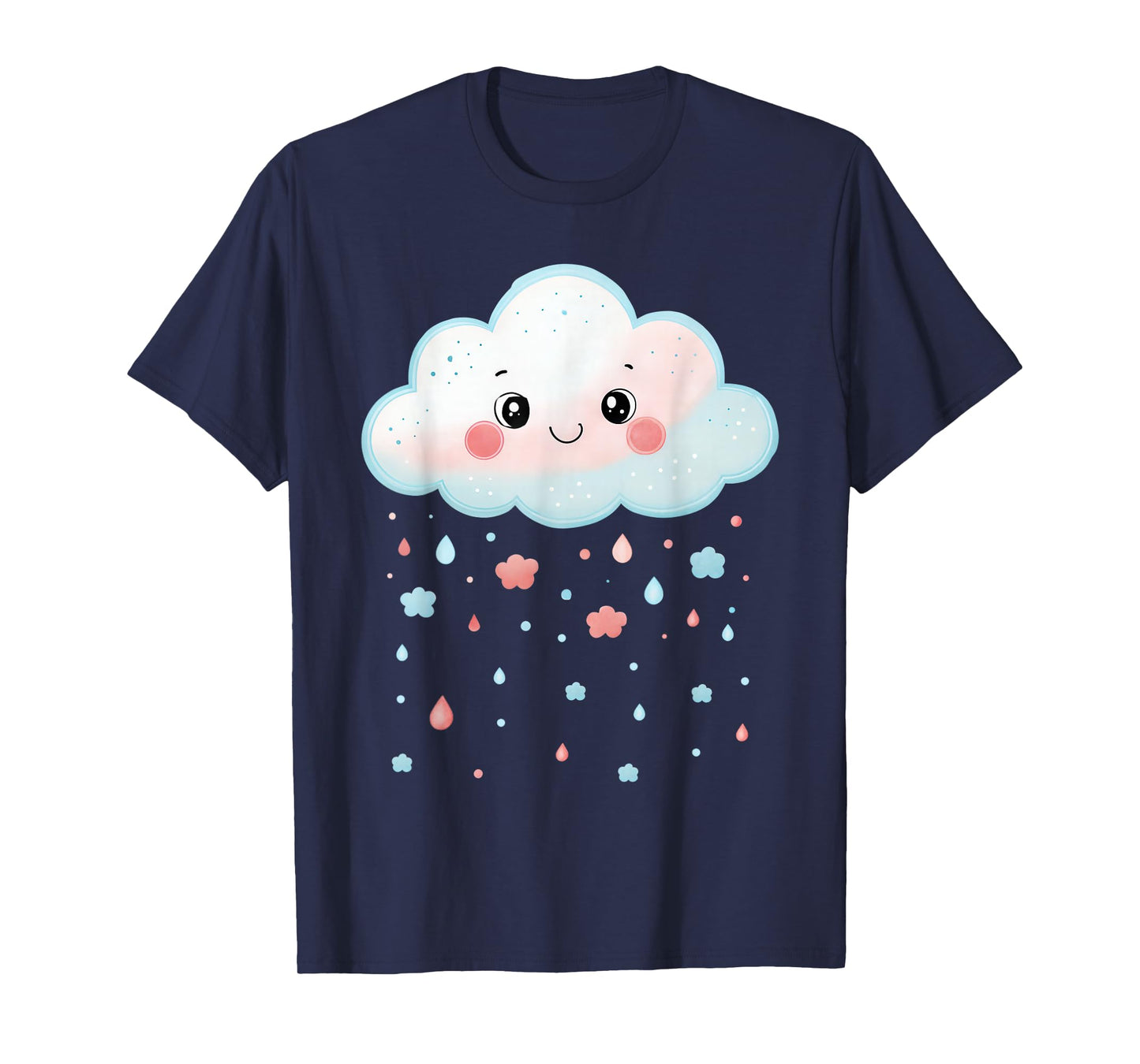 Cloud Raindrops Water White Cute Kawaii Funny Cloud T-Shirt