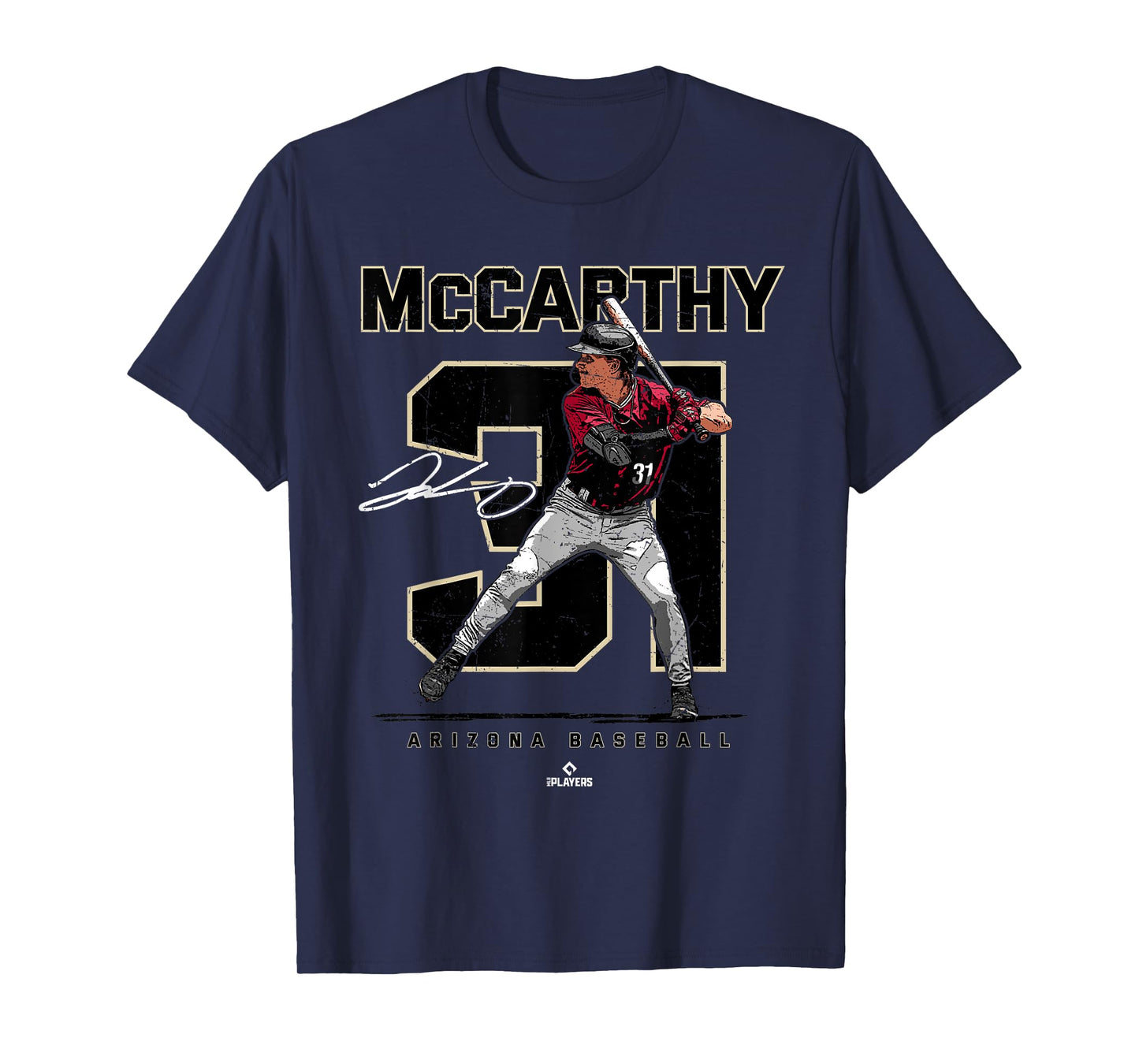 Number and Portrait Jake McCarthy Arizona MLBPA T-Shirt
