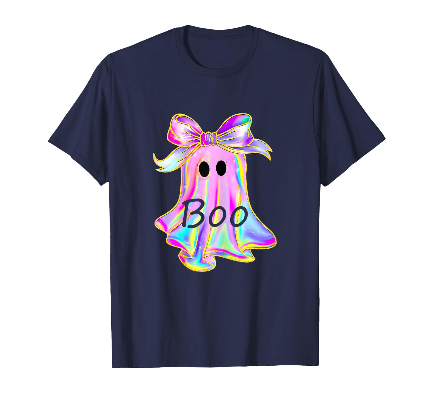 Cute Girl Tie Dye Toddler Ghost with Bow Boo Girls Halloween T-Shirt