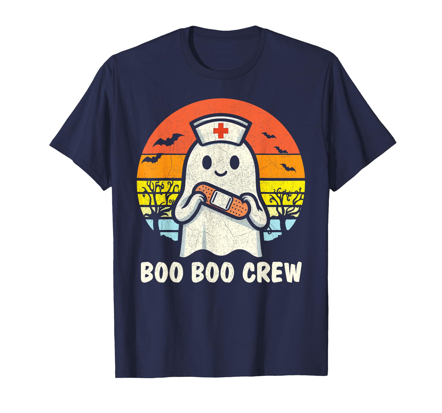 Boo Boo Crew Halloween Nurse Shirts Women Ghost Halloween T-Shirt