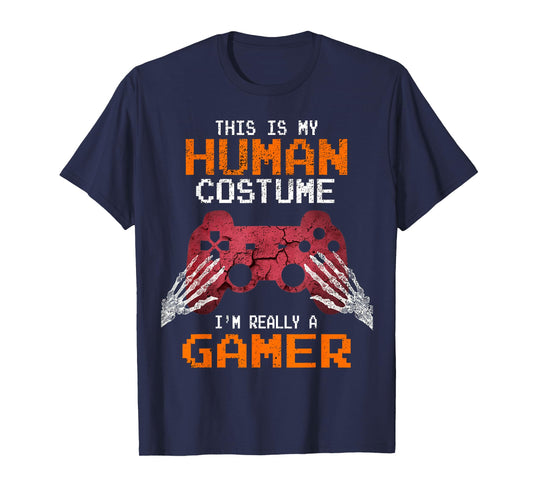 Halloween Gamer Video Games Human Costume Boys Teens T-Shirt