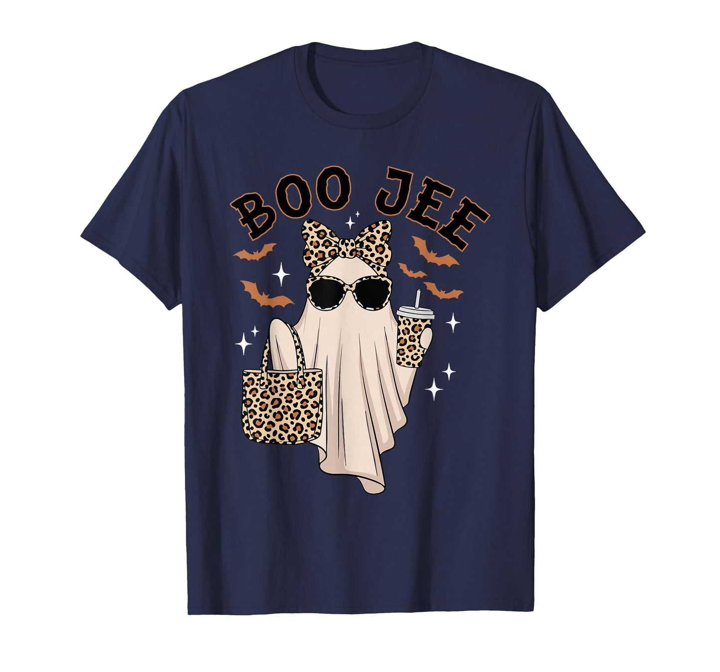 Boo JEE Boujee Pink Ghost Halloween October Vibes T-Shirt