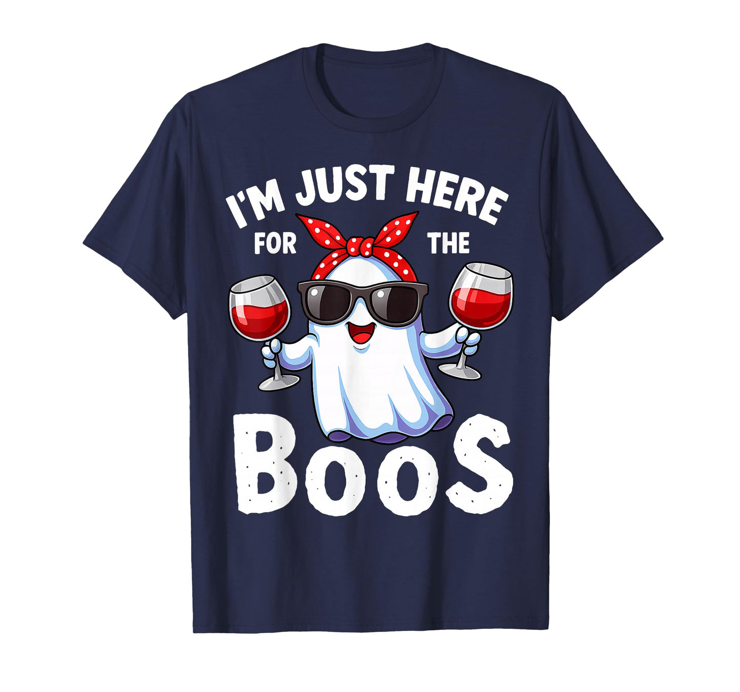 I'm Just Here for The Boos Halloween Women Ghost Vintage T-Shirt