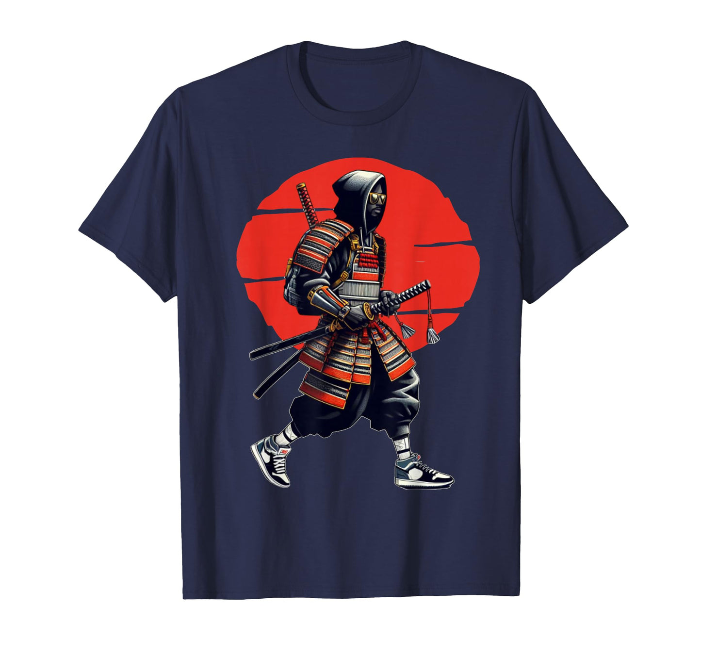 Afro American Samurai Japanese Warrior Vintage Bushido T-Shirt