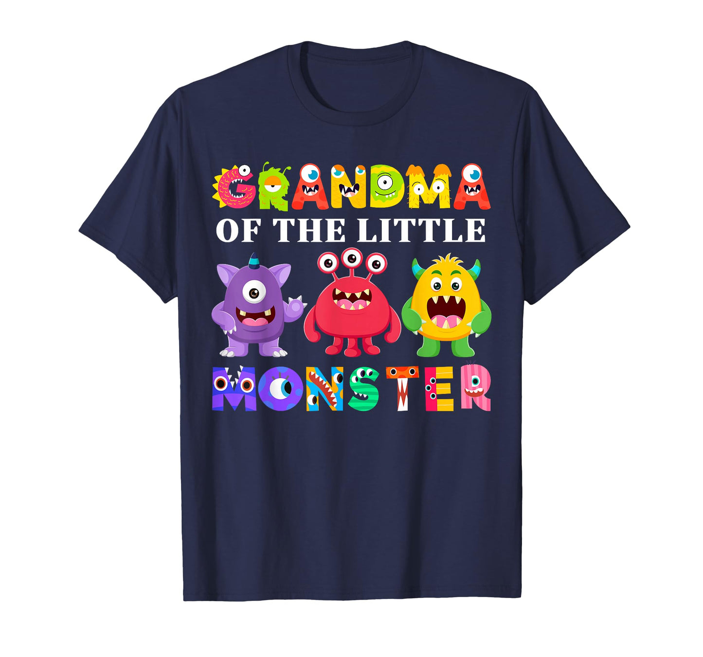 Grandma Of The Little Monster Birthday Party Family Monster T-Shirt