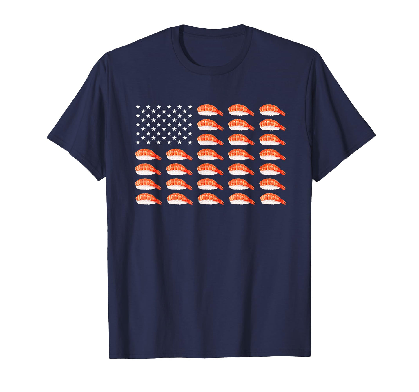 Sushi USA Flag Japanese Funny American Flag Kawaii Anime T-Shirt
