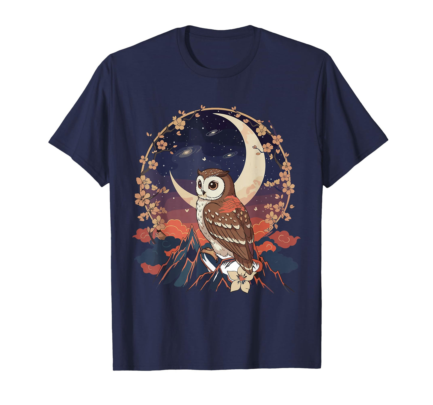 Kawaii Owl Moon Japanese Anime T Shirts Men Women Kids T-Shirt