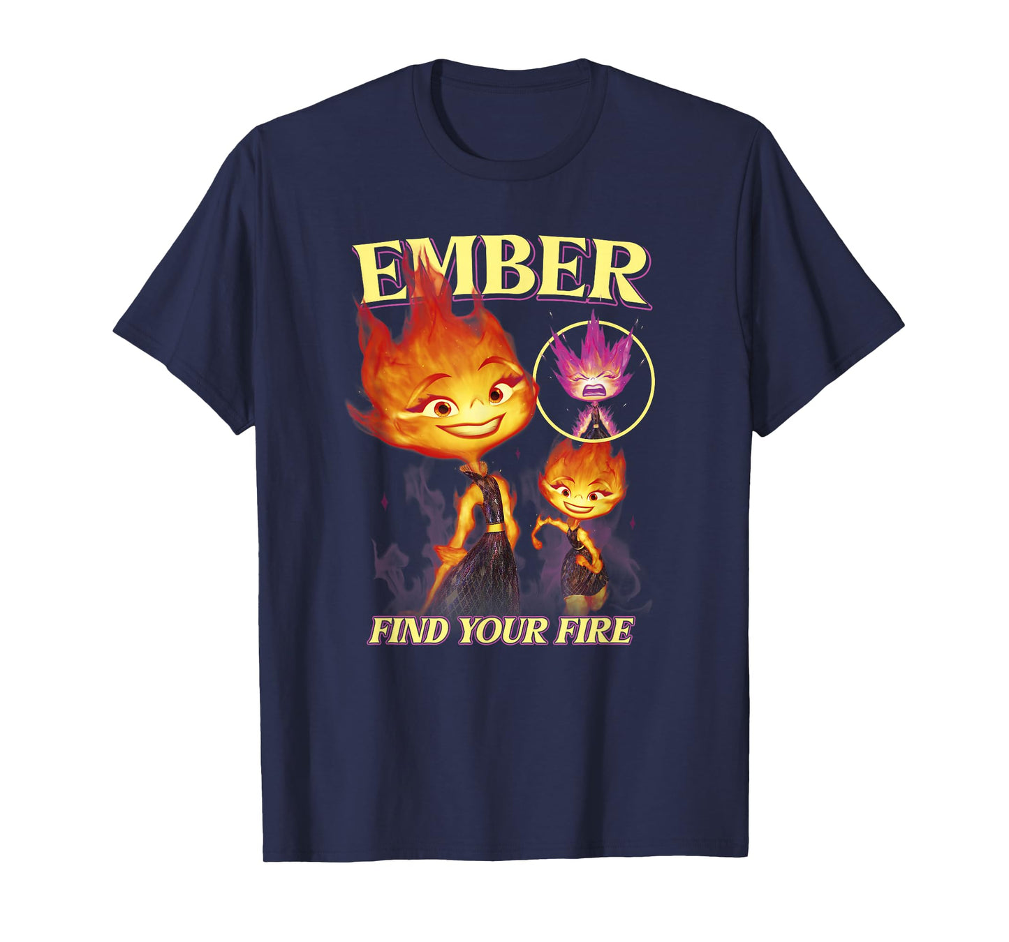 Disney Pixar Elemental Find Your Fire Ember Portrait T-Shirt