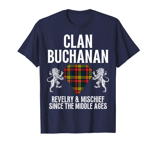 Buchanan Clan Scottish Name Coat Of Arms Tartan Family T-Shirt