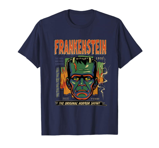 Universal Monsters Frankenstein Vintage Halloween Mask T-Shirt