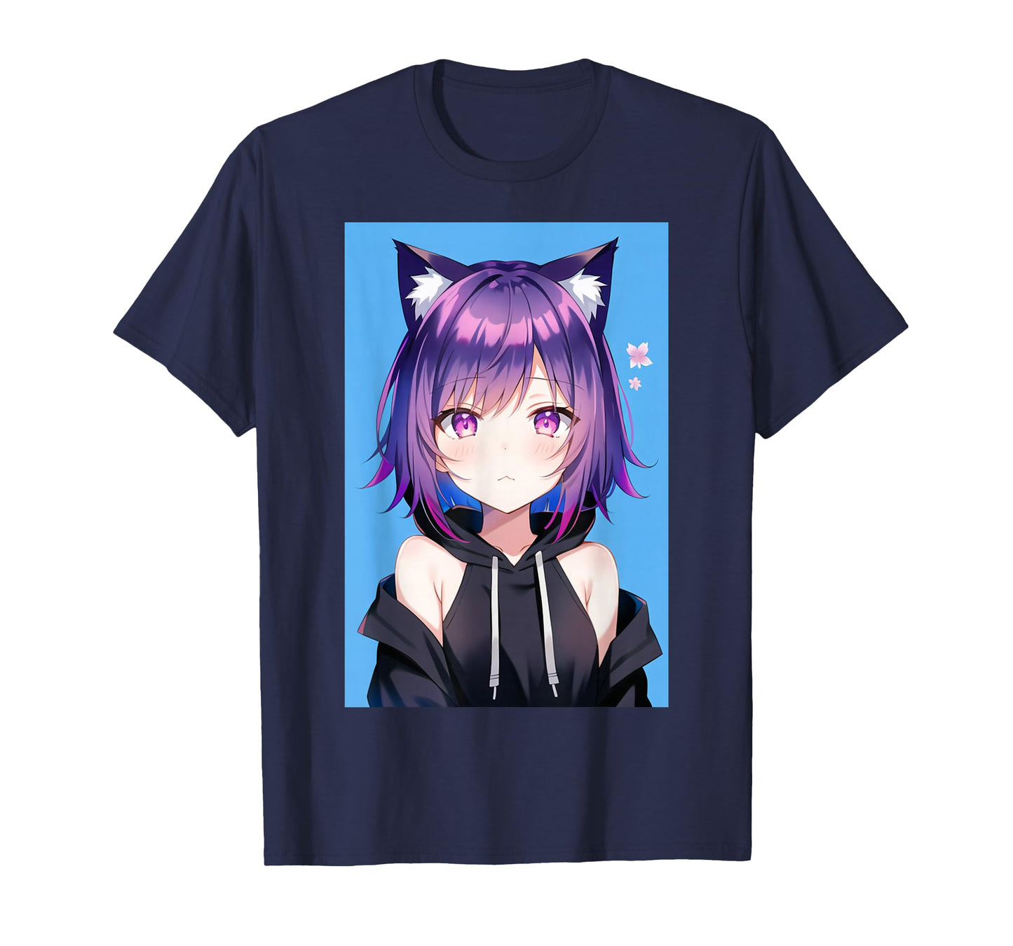 Waifu Neko Anime Cat Girl Japanese Aesthetic T-Shirt