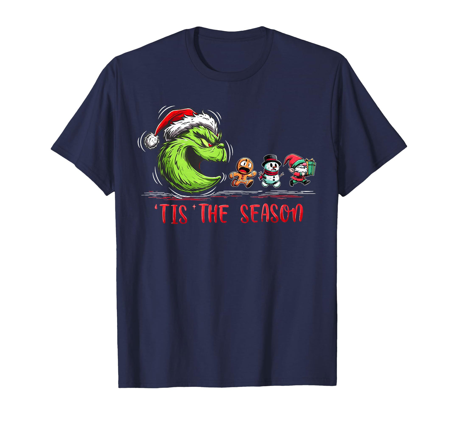 Tis The Season Christmas Green Ghost Eat Cookie Gingerbread T-Shirt