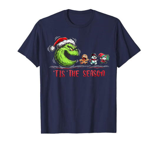 Tis The Season Christmas Green Ghost Eat Cookie Gingerbread T-Shirt